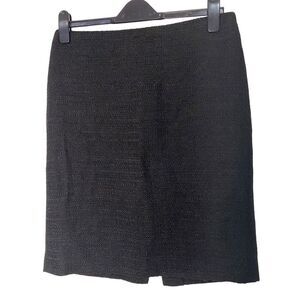 Theory Black Tweed Pencil Skirt with Metallic Shimmer